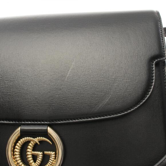 Gucci GG logo Shoulder Bag black leather - Picture 5 of 6